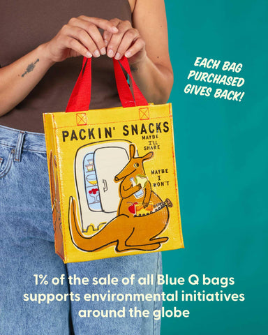 Blue Q Handy Tote, medidas 10h x 8,5w x 4,5d