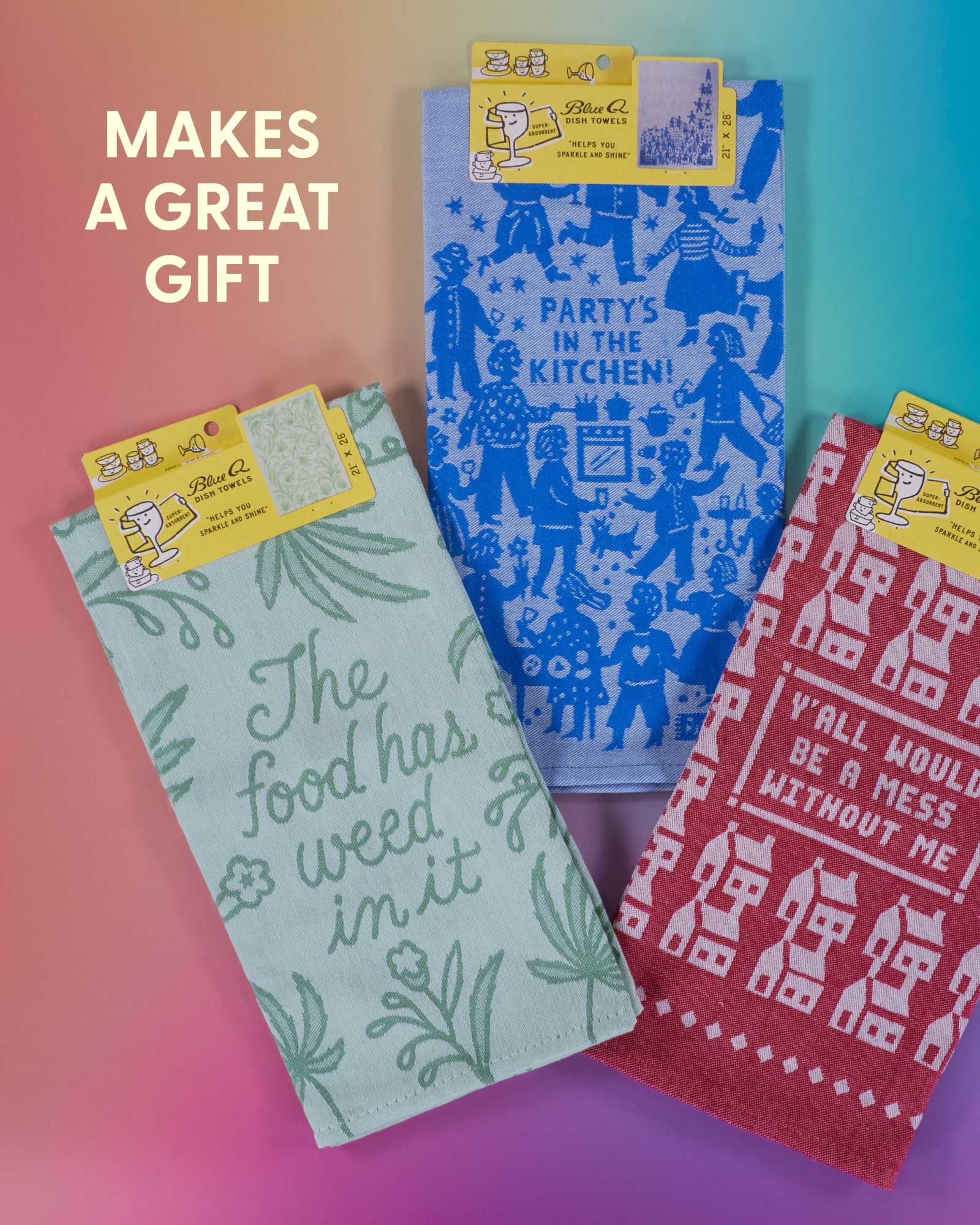 Blue Q: regalo práctico para la cocina, diseño divertido y útil.