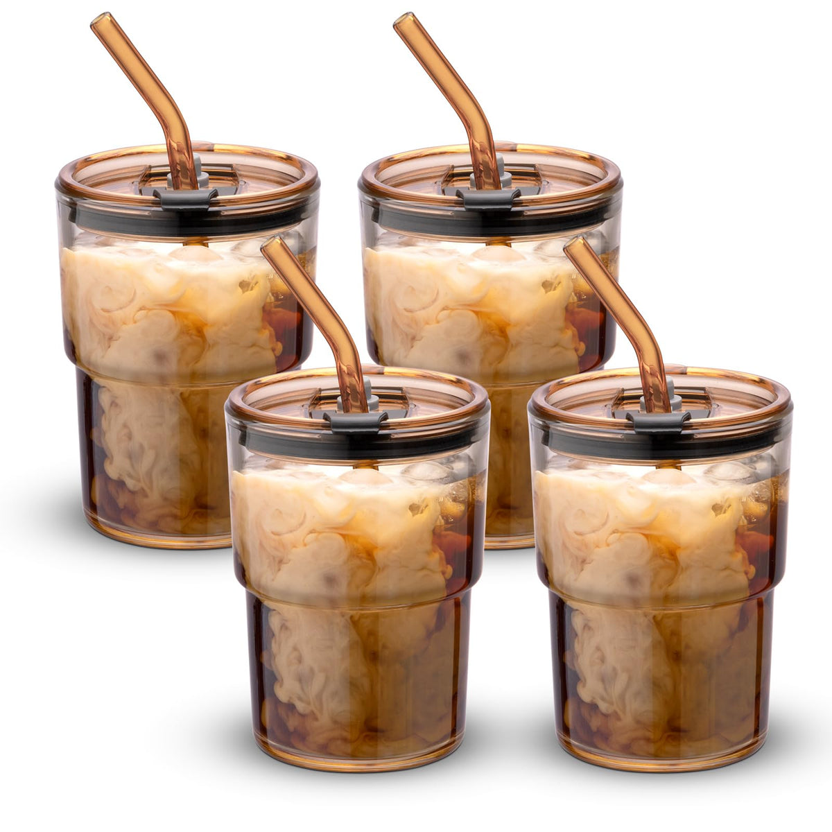 Vaso BLUEPOLAR tumbler de 13 oz en ámbar, ideal para bebidas frías o calientes.