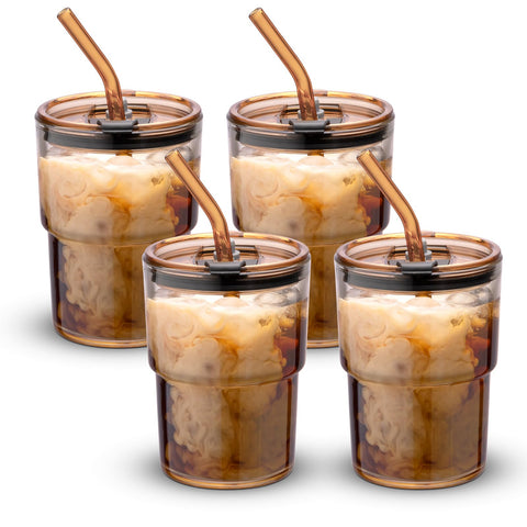 Vaso BLUEPOLAR tumbler de 13 oz en ámbar, ideal para bebidas frías o calientes.