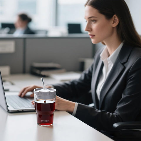 BluePOLAR vaso para café y bebidas frías, base compatible con portavasos.