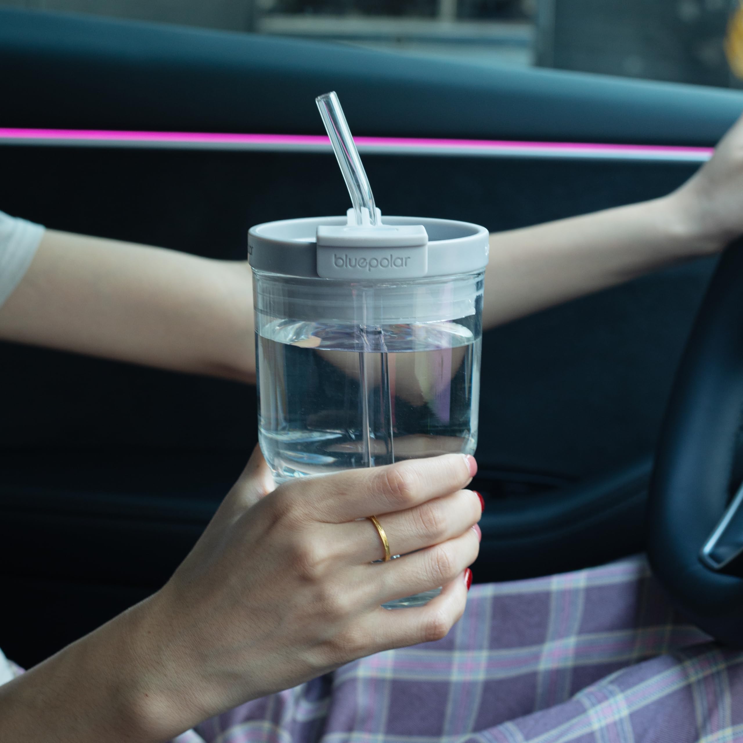 BluePOLAR vaso para licuados y jugos, vidrio claro y duradero.