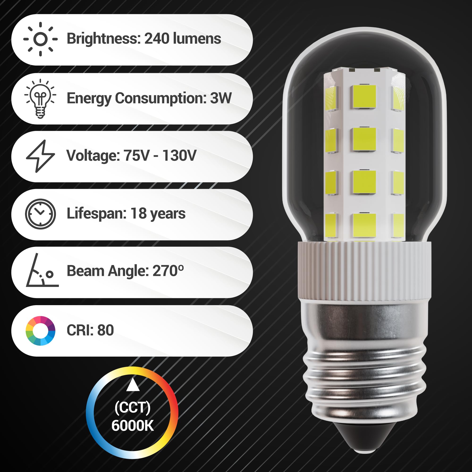 BlueStars Bombilla LED 3W 240 lm, iluminación estable para tareas diarias.