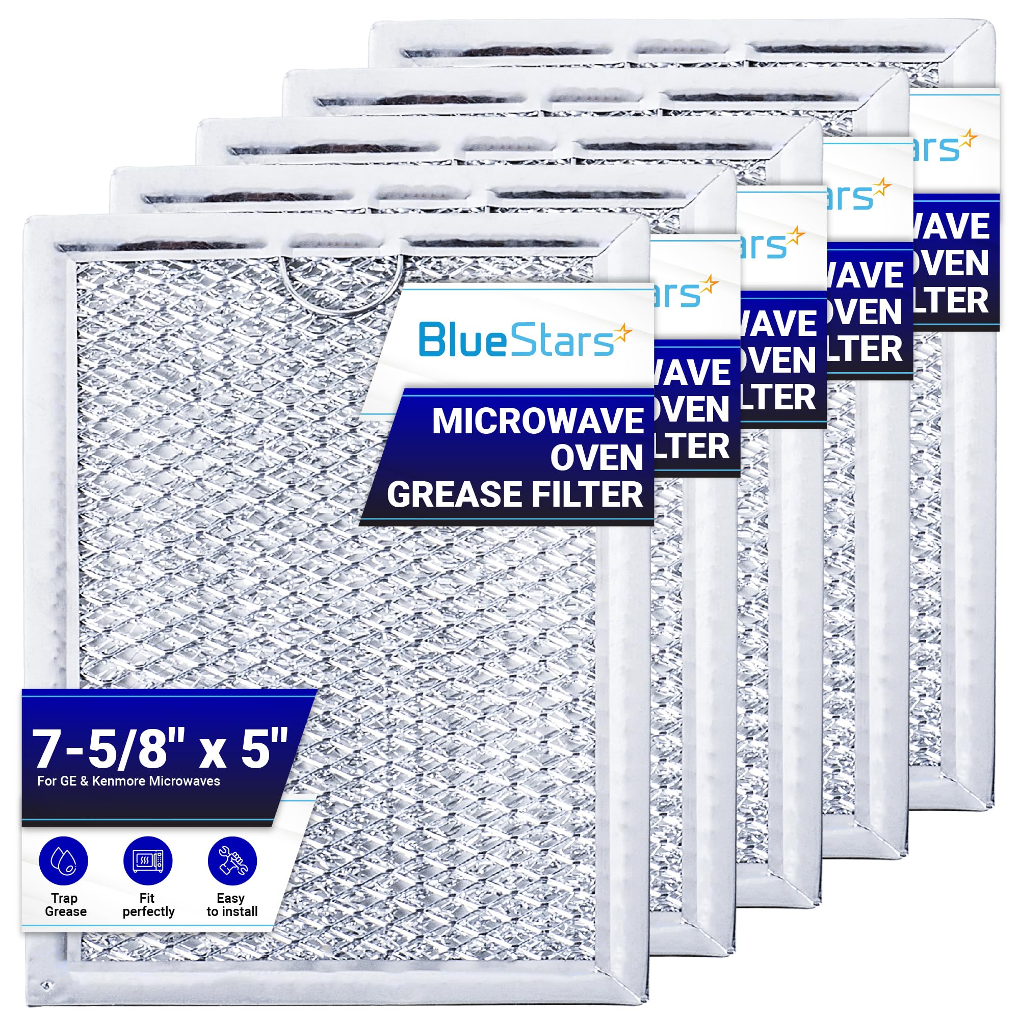 BlueStars filtro de grasa para microondas WB06X10309, captura grasa para un aire más limpio
