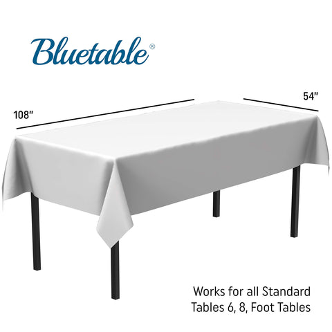 Mantel desechable Bluetable para mesas de 6 pies, ideal para fiestas.