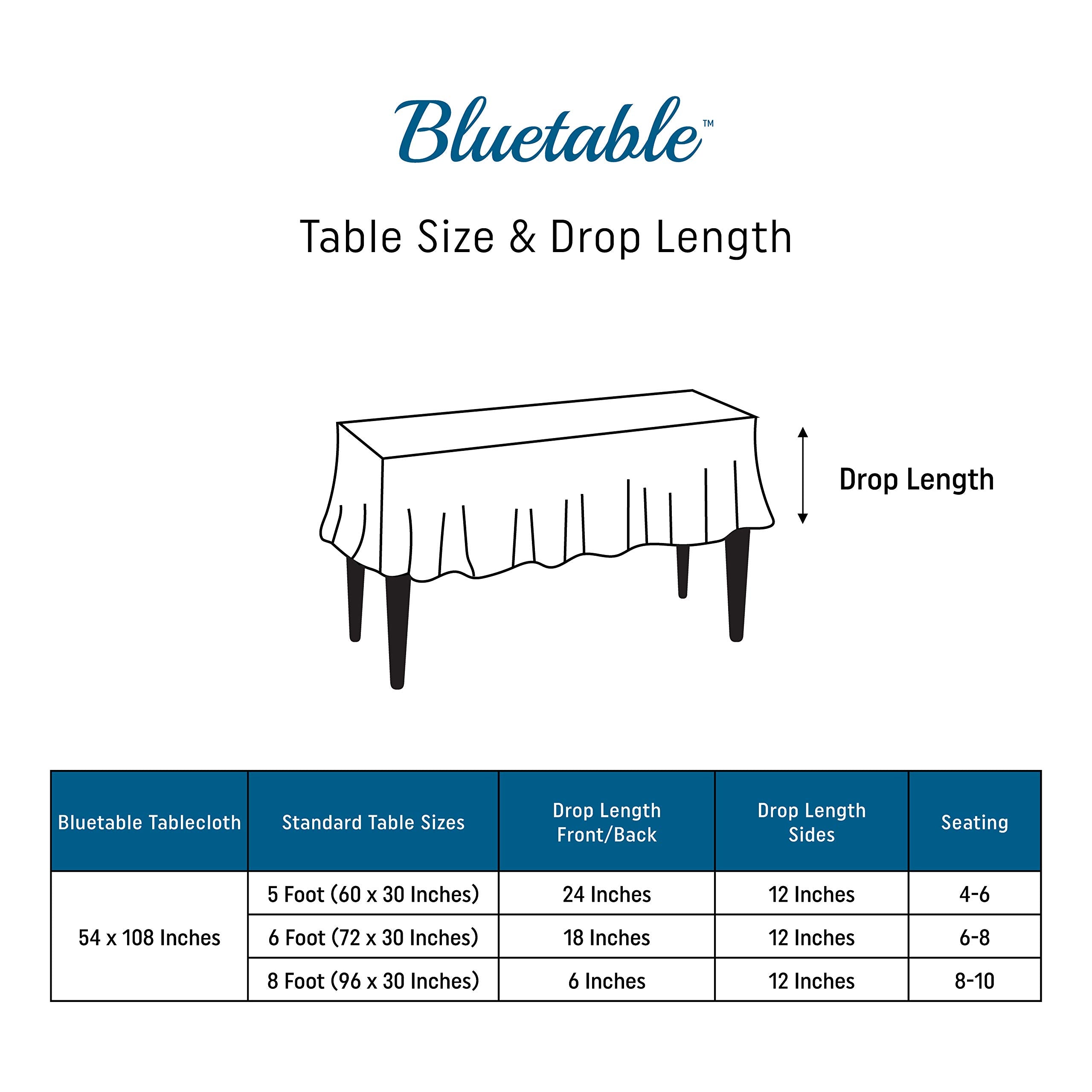 Mantel desechable Bluetable para mesas de 8 pies, práctico en eventos.
