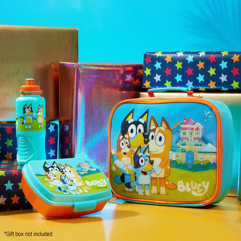 Bluey lonchera 3 piezas con caja de meriendas para transportar.