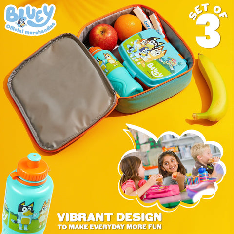 Bluey set 3 piezas perfecto para salidas familiares y excursiones.
