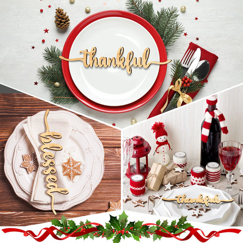 Blulu signos navideños felices para mesa, perfectos para cenas festivas y reuniones.