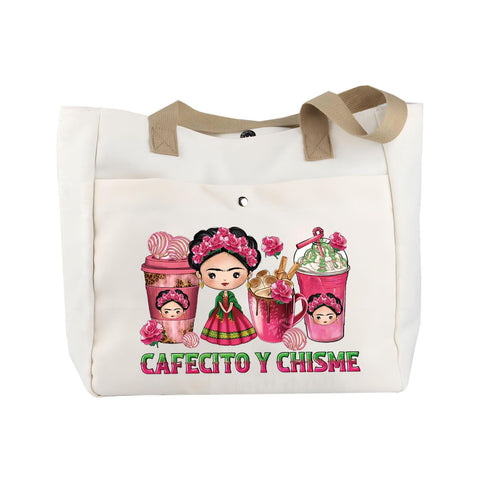 BLUPARK bolsa de tela cafecito y chisme para uso diario, reutilizable.