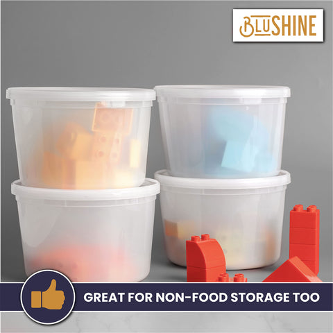 BluShine contenedores deli 64 oz aptos para microondas para calentar rápido.