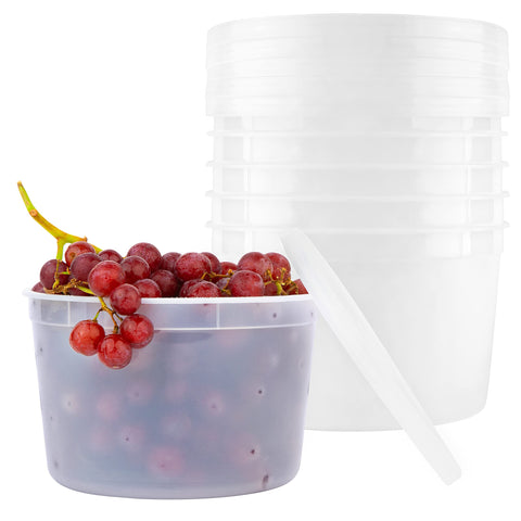 BluShine contenedores deli 64 oz con tapa hermética para evitar derrames.