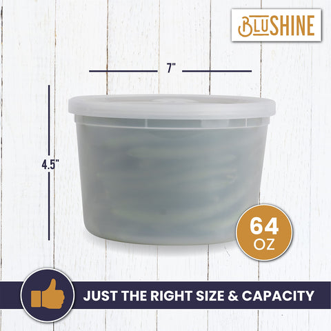 BluShine contenedores deli 64 oz uso doméstico para cocina diaria.