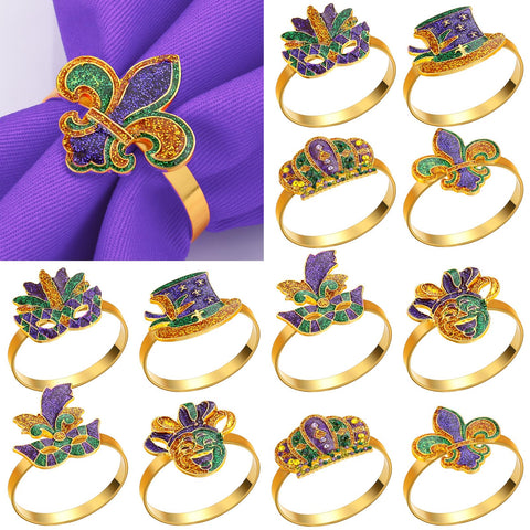 Blushtier, anillo para servilleta Fleur de Lis, añade elegancia festiva a la mesa.