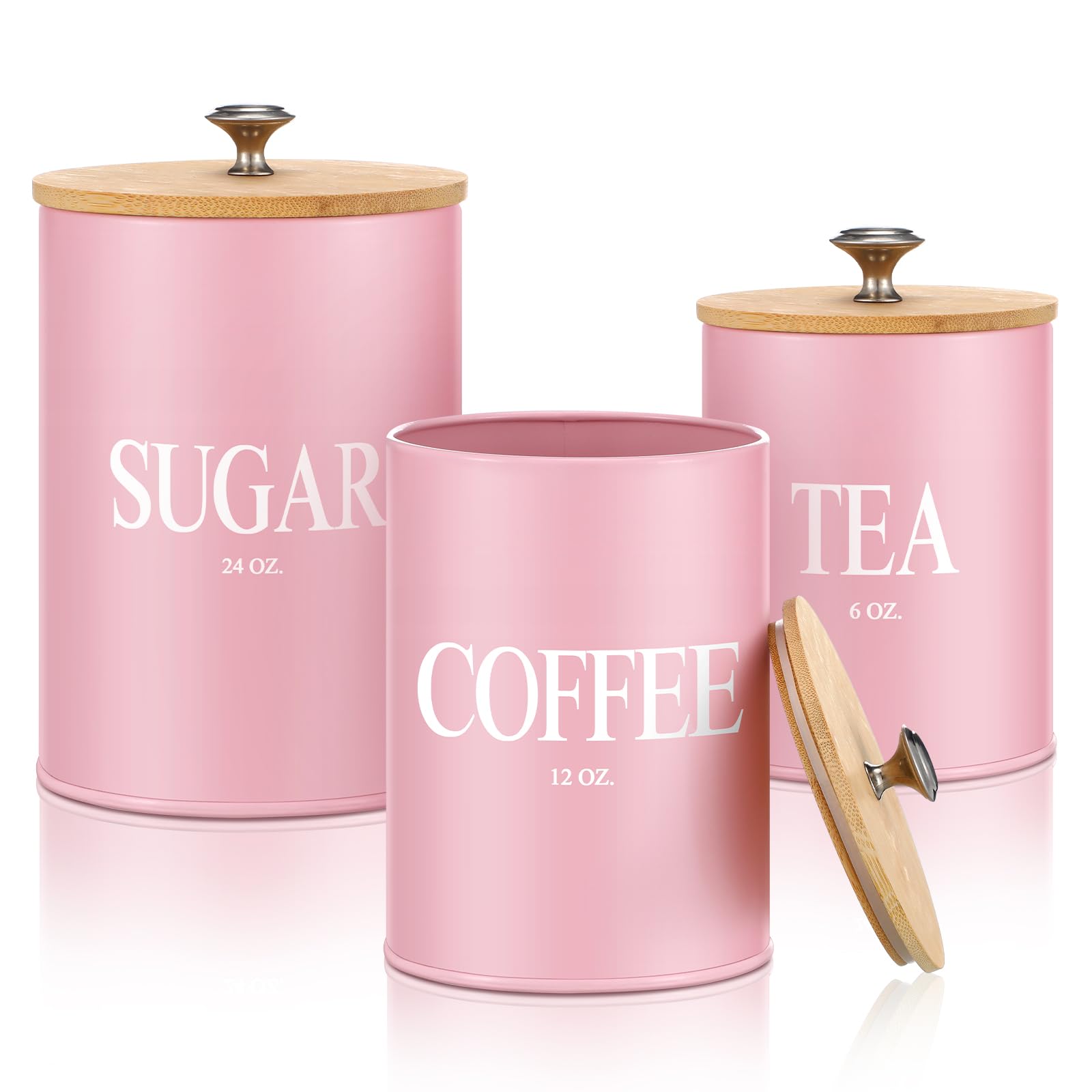 Blushtier lata azucar rosa 24oz, almacenamiento ordenado y práctico.