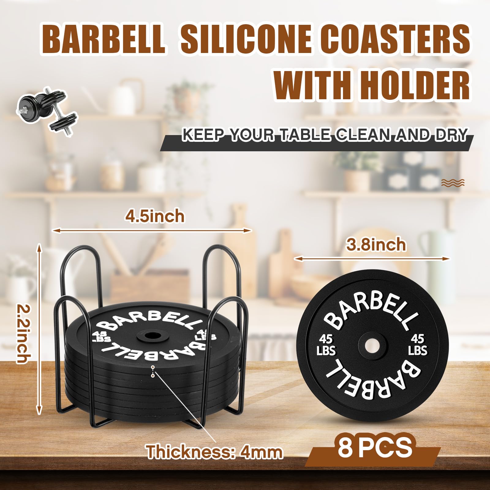 Blushtier posavasos silicona negro con diseño de placa para bebidas.