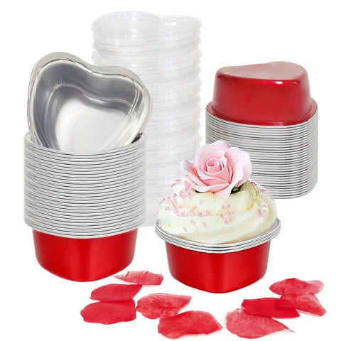 BLVRYVIO molde corazón para hornear con tapas, ideal para postres temáticos.