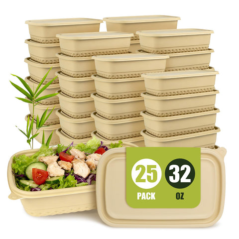 Bmboryxa contenedor 32 oz con polvo de bambú para conservar frescura