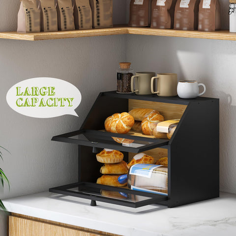 BMOSU panera doble capa interior espacioso para bollos y frutas