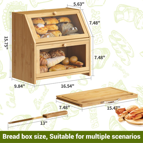 BMOSU Panera madera natural de bambú aporta estética cálida y organización en la cocina.