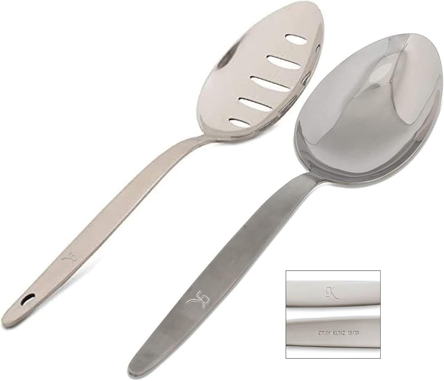 Cucharas Kunz de BNAZIND para servir, acabado inoxidable