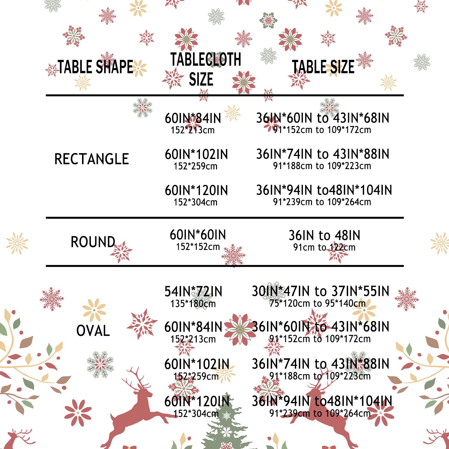 Mantel oval navideño Bnejvif, apto para interiores y exteriores durante fiestas.