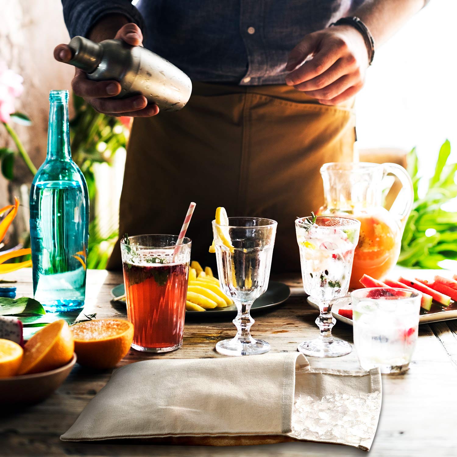 Boao conjunto profesional de coctelería para casa.