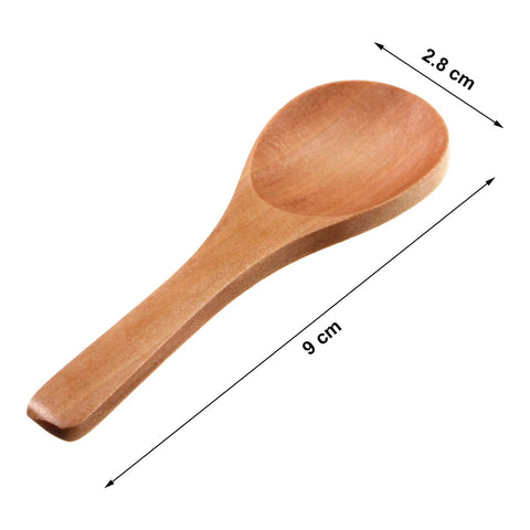 Boao cucharas pequeñas de madera para sal y pimienta, uso práctico.