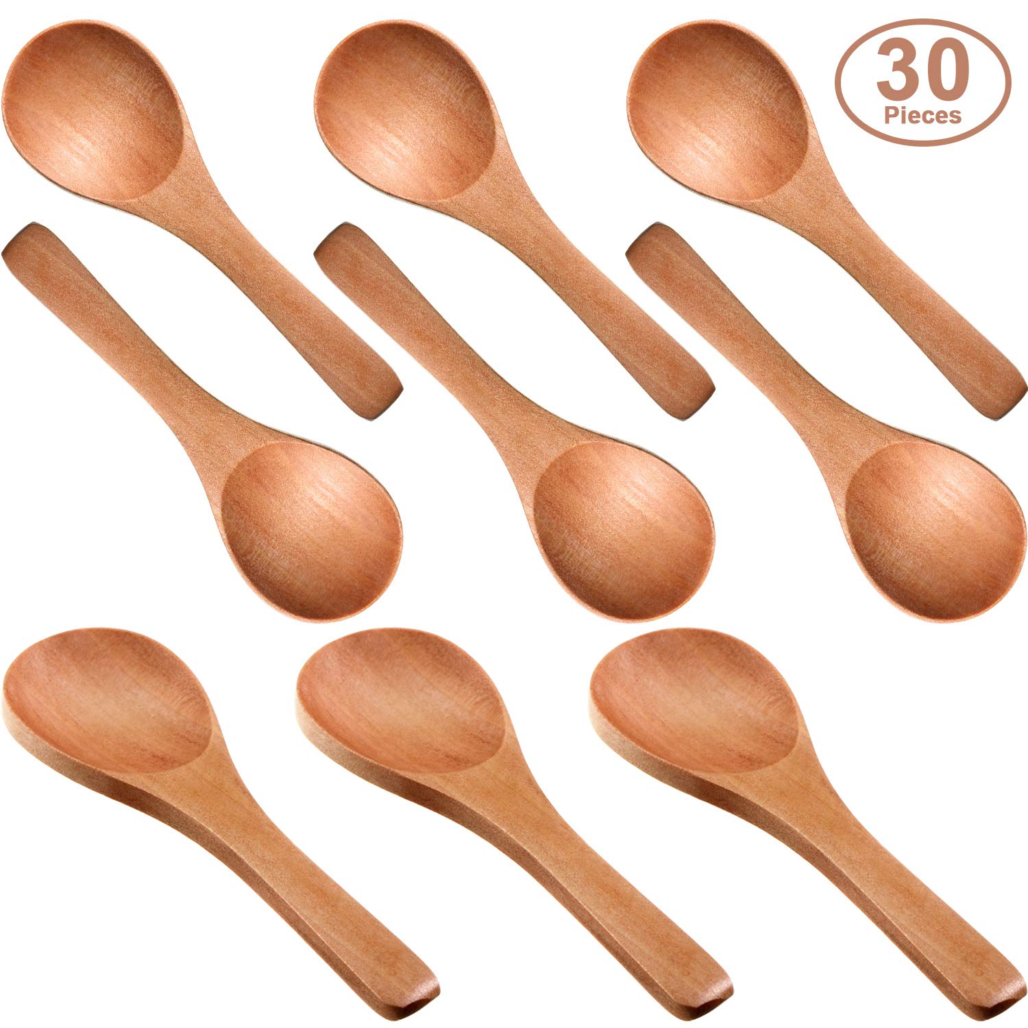 Boao cucharas de madera pequeñas para especias, ideales para degustaciones en frascos.
