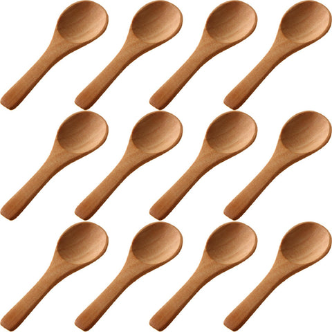 Boao cucharas pequeñas de madera para frascos, ideales para medir condimentos con precisión.