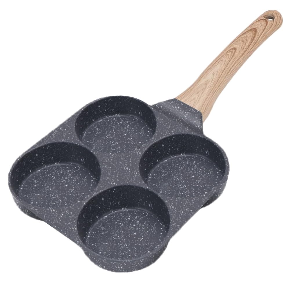 Sartén Bobikuke con 4 cavidades para huevos, ideal para tortillas de huevo.