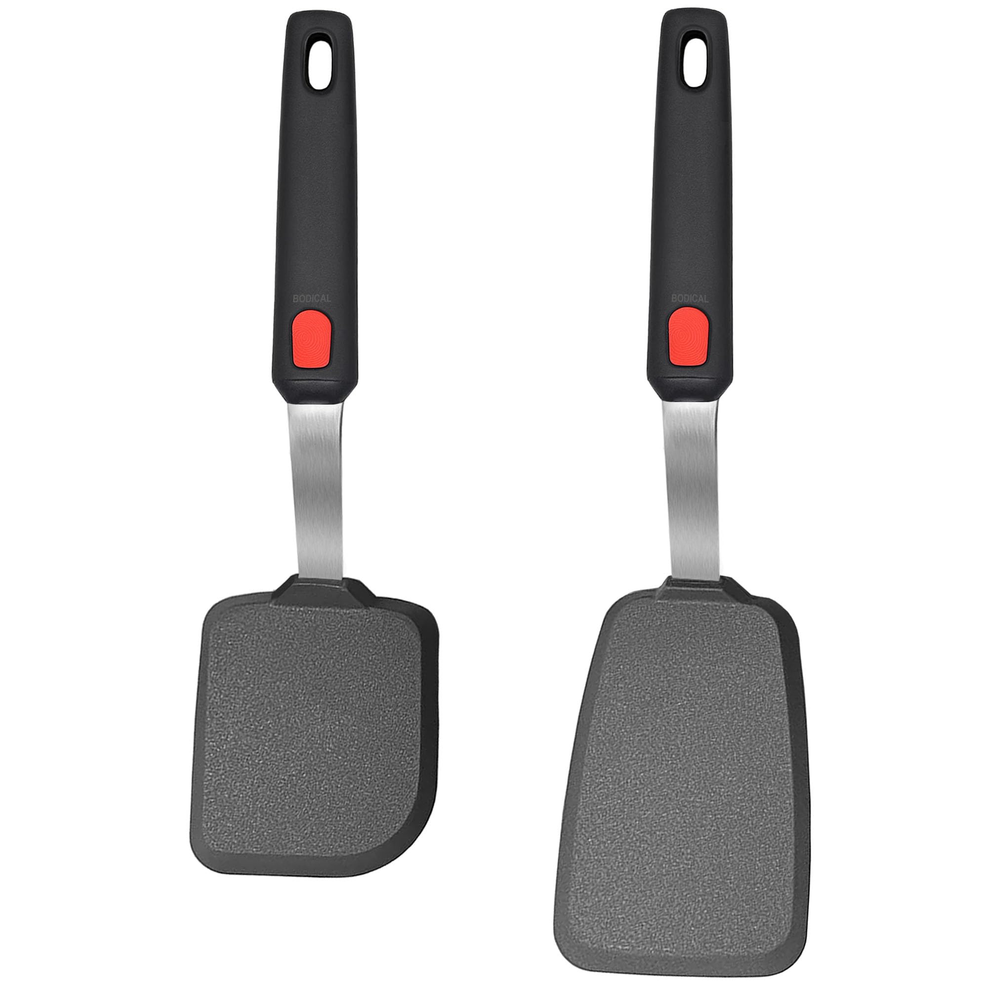BodiCal dos espátulas de silicona con mango antideslizante para control al cocinar.