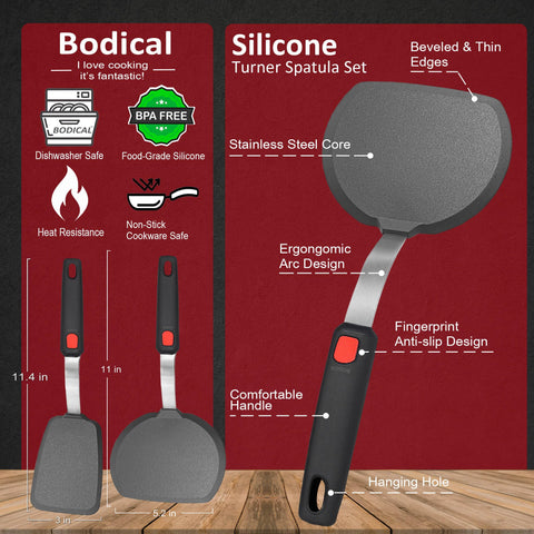 Pala de silicona BodiCal con núcleo de acero inoxidable para mayor resistencia