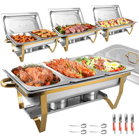 Boeaster conjunto buffet 8 cuartos: utensilios robustos para mantener platos calientes y bien presentados.