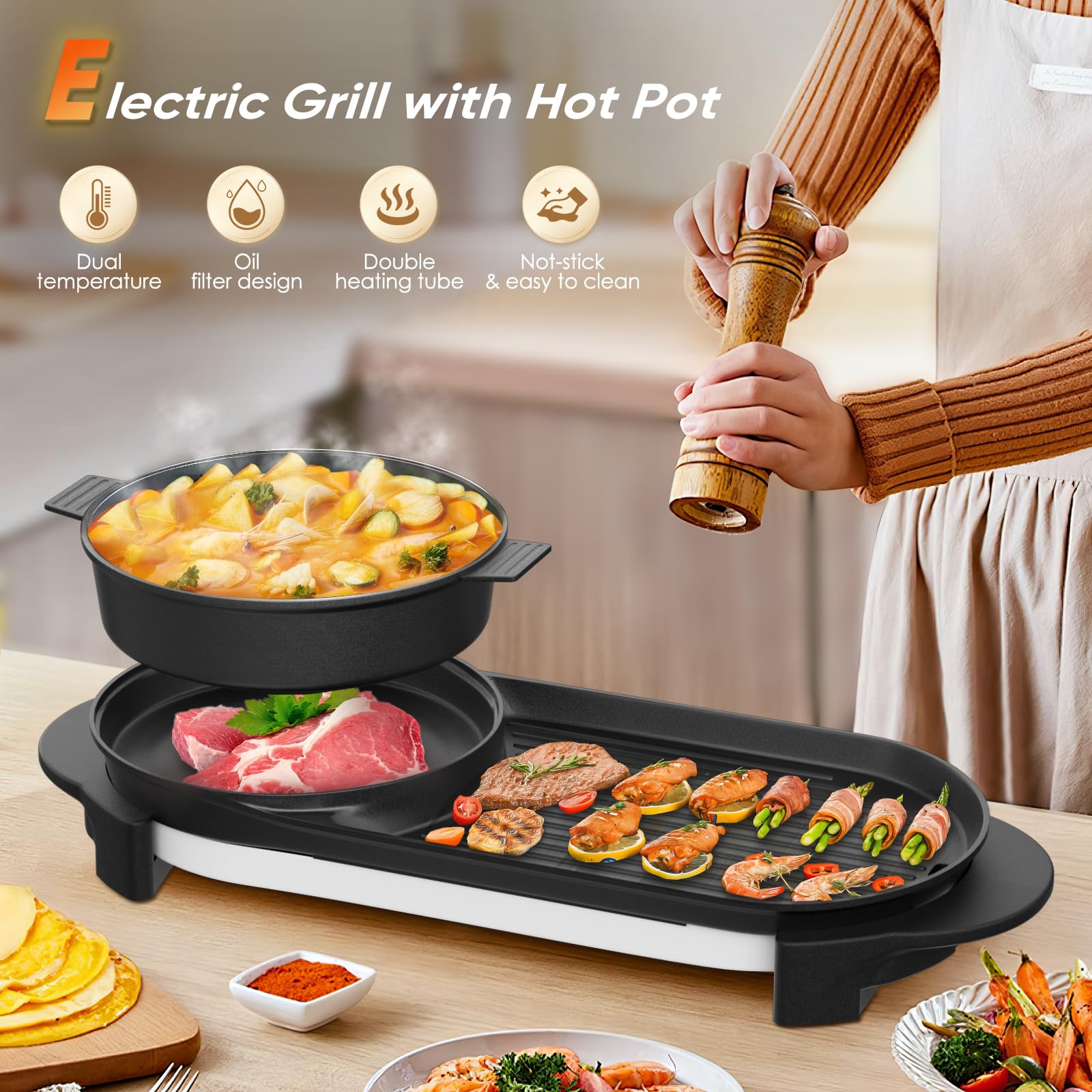 BOEASTER control de temperatura con cinco ajustes para diferentes recetas