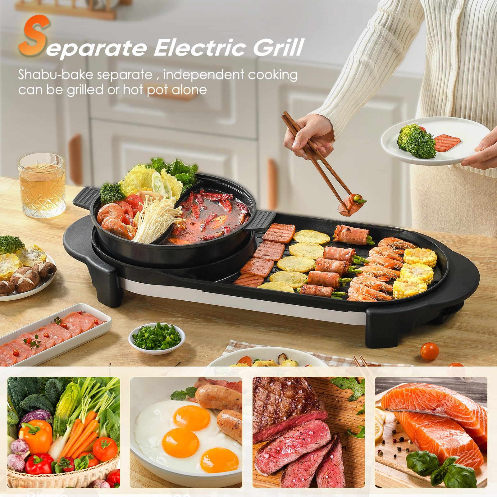 BOEASTER superficie de grill amplia para porciones varias