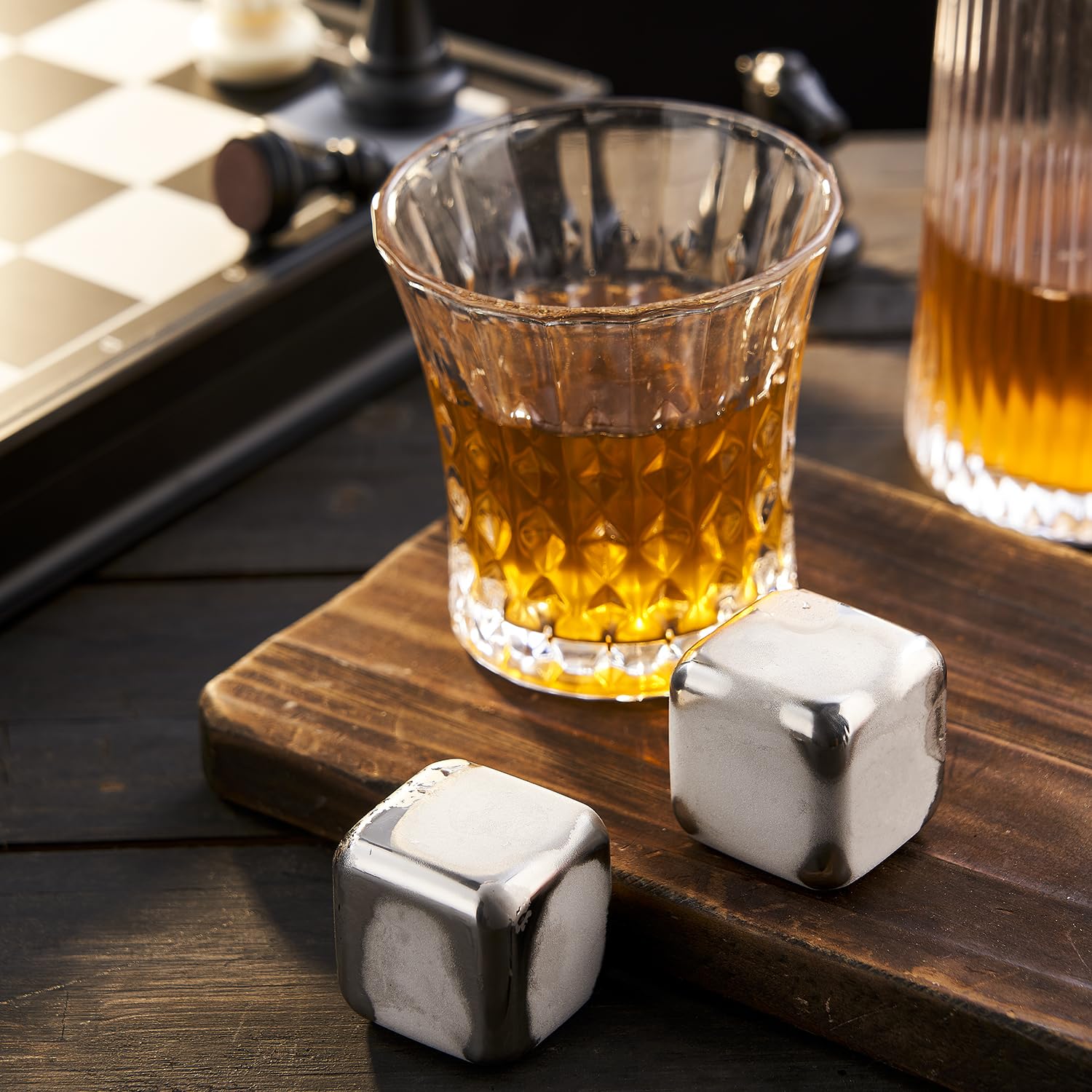 Boenkush acero inoxidable 4 cm, piedra reutilizable para enfriar bebidas sin agua.
