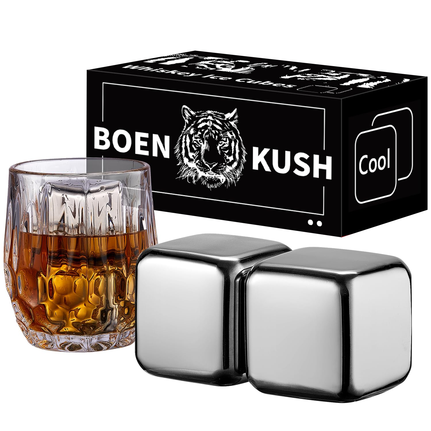 Boenkush piedras whisky grandes en caja regalo para enfriar sin diluir.