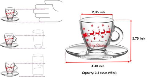 BOHEM'S taza demitasse de vidrio ligero, diseño delicado