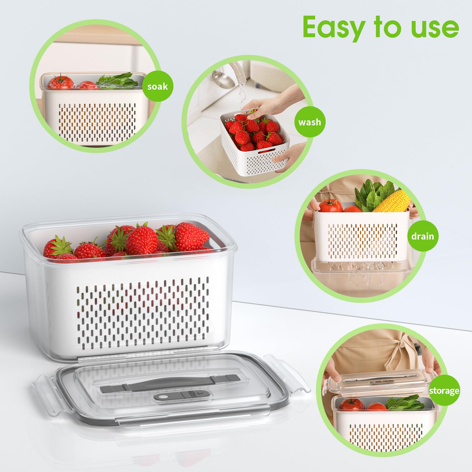 Boichu material PP seguro resiste temperaturas para refrigerar o congelar.
