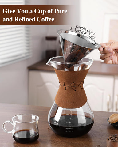 BOILMERIT jarra de vidrio para café 27 oz con marcas de capacidad