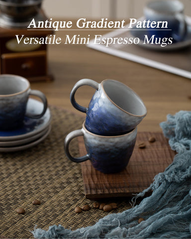 BOILMERIT tazas espresso compacto azul, aroma suave en cada sorbo