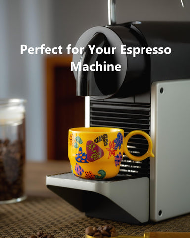 Boilmerit tazas espresso mini, decoración colorida para hogar y mesa.