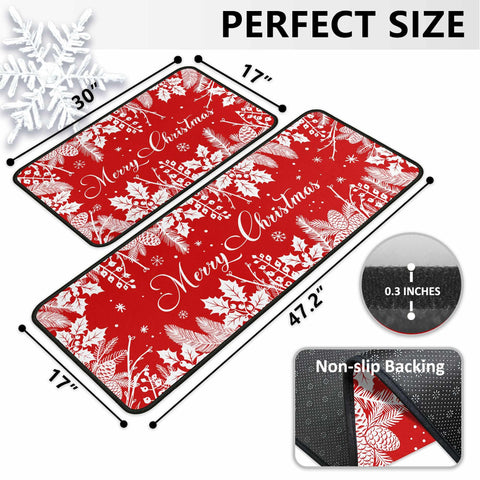 boilopp home alfombra navideña de cocina con patrón Feliz Navidad decorativo