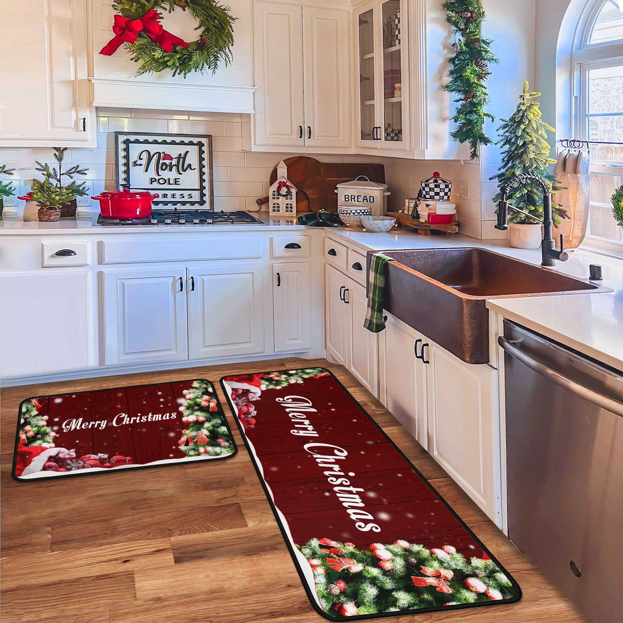 Boilopp Home alfombra de cocina rectangular con motivos ornamentales ambiente festivo