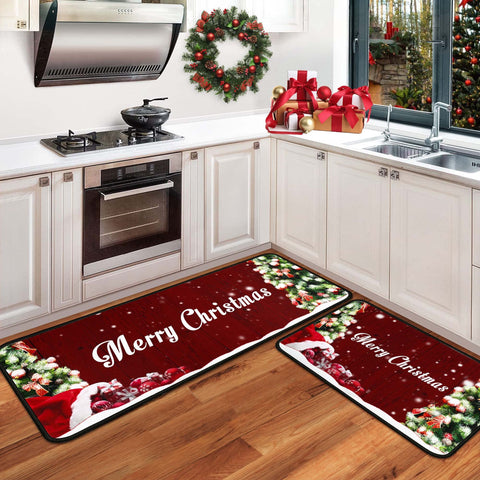Boilopp Home alfombra navideña de cocina rectangular 47x120 cm absorbe agua y mantiene seco