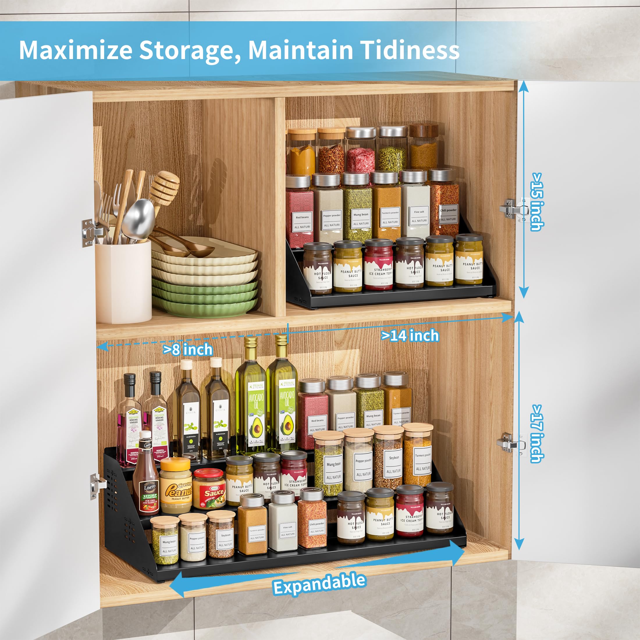 BOIVSHI estante para gabinete compacto para especias