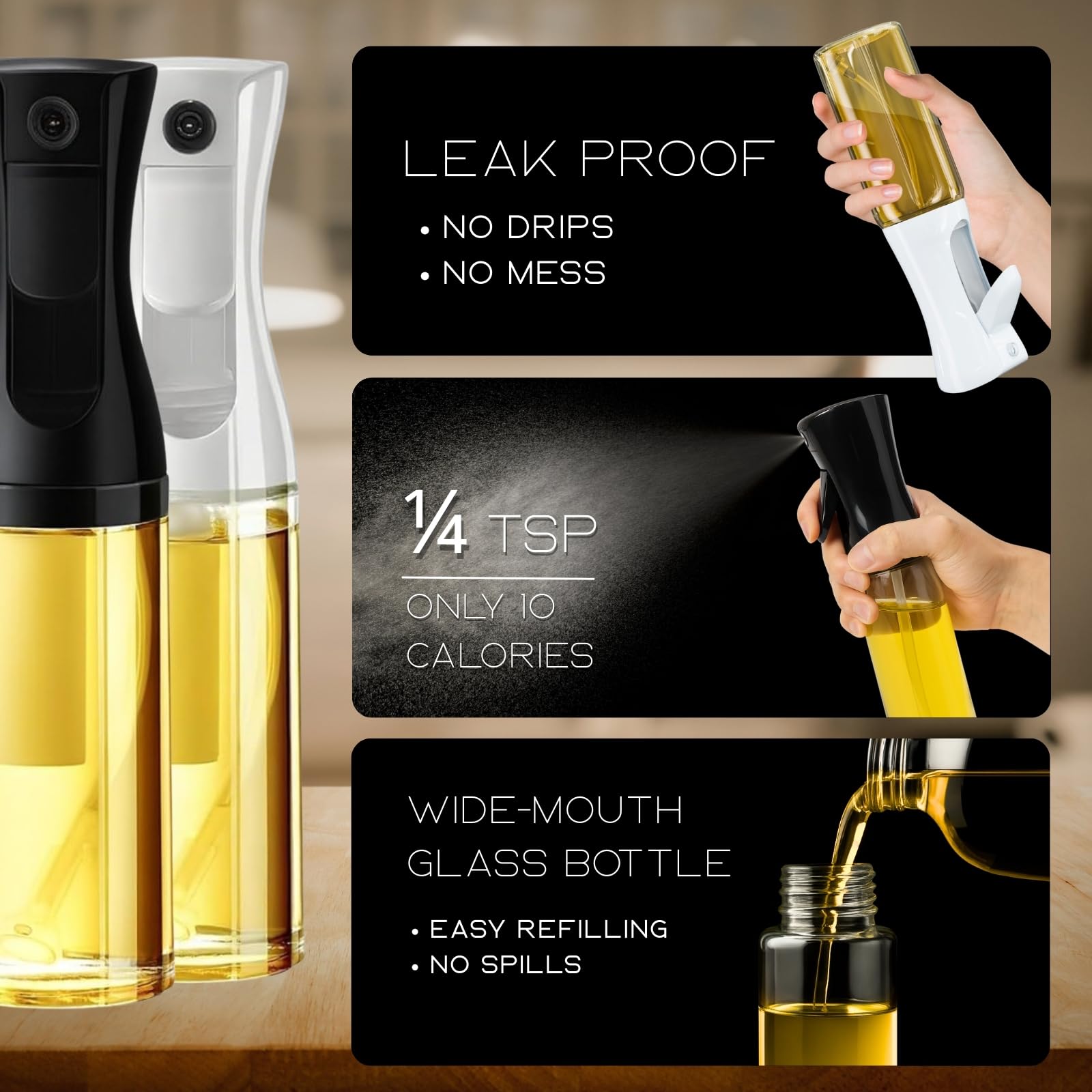 Frasco de vidrio BOKKY sin plomo para aceite de oliva