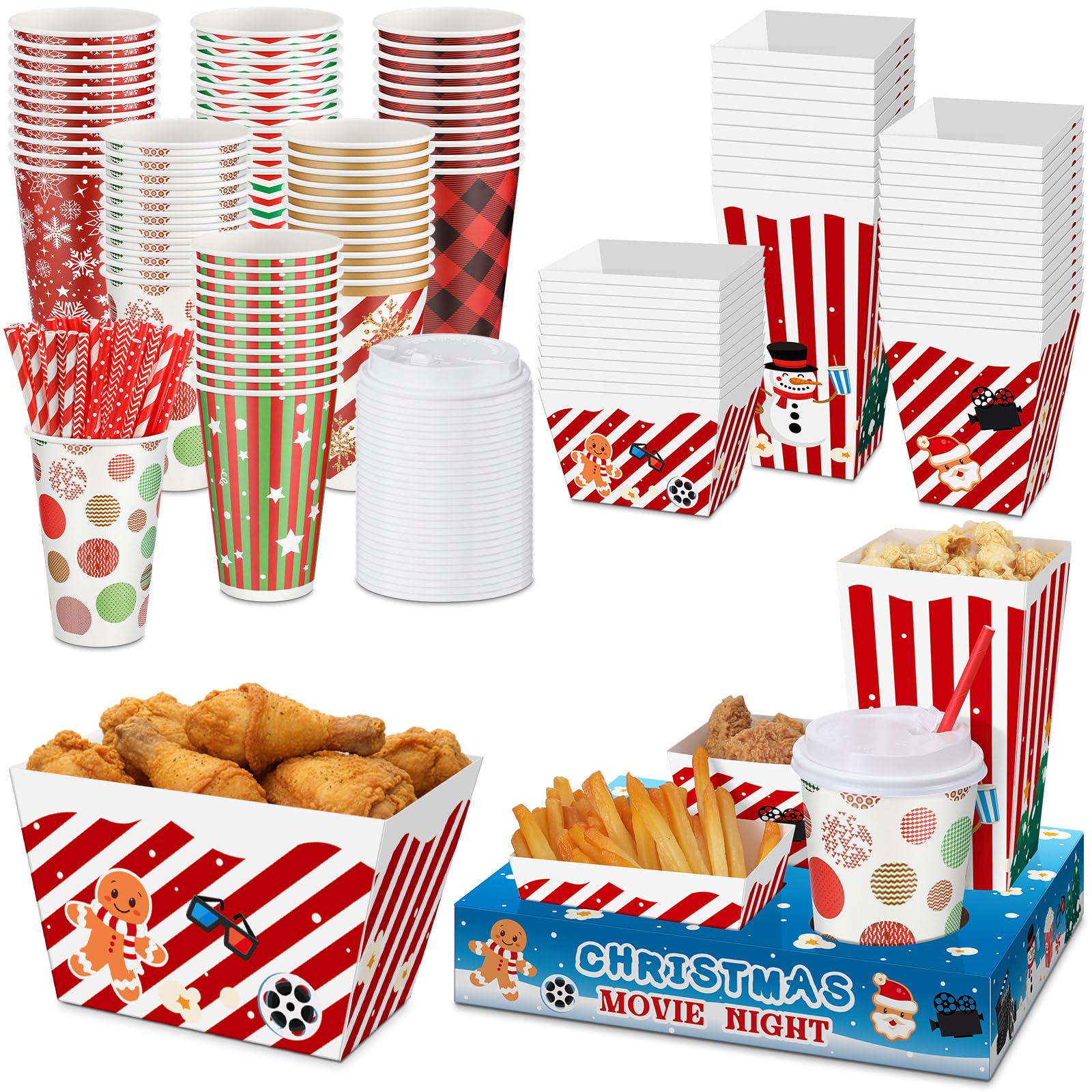 Bokon bandejas snack para cine con 5 compartimentos, ideal para ordenar aperitivos