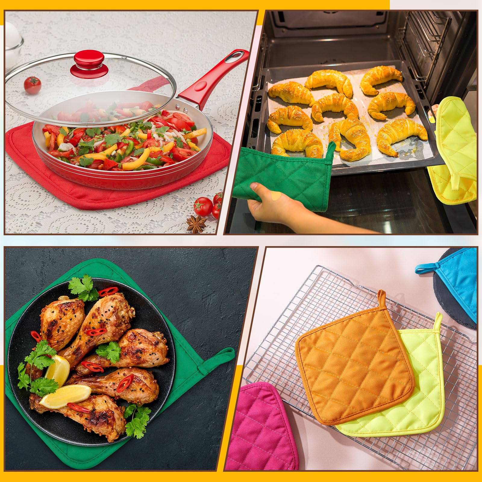 Bokon manoplas de cocina con bucle para colgar, fácil almacenamiento